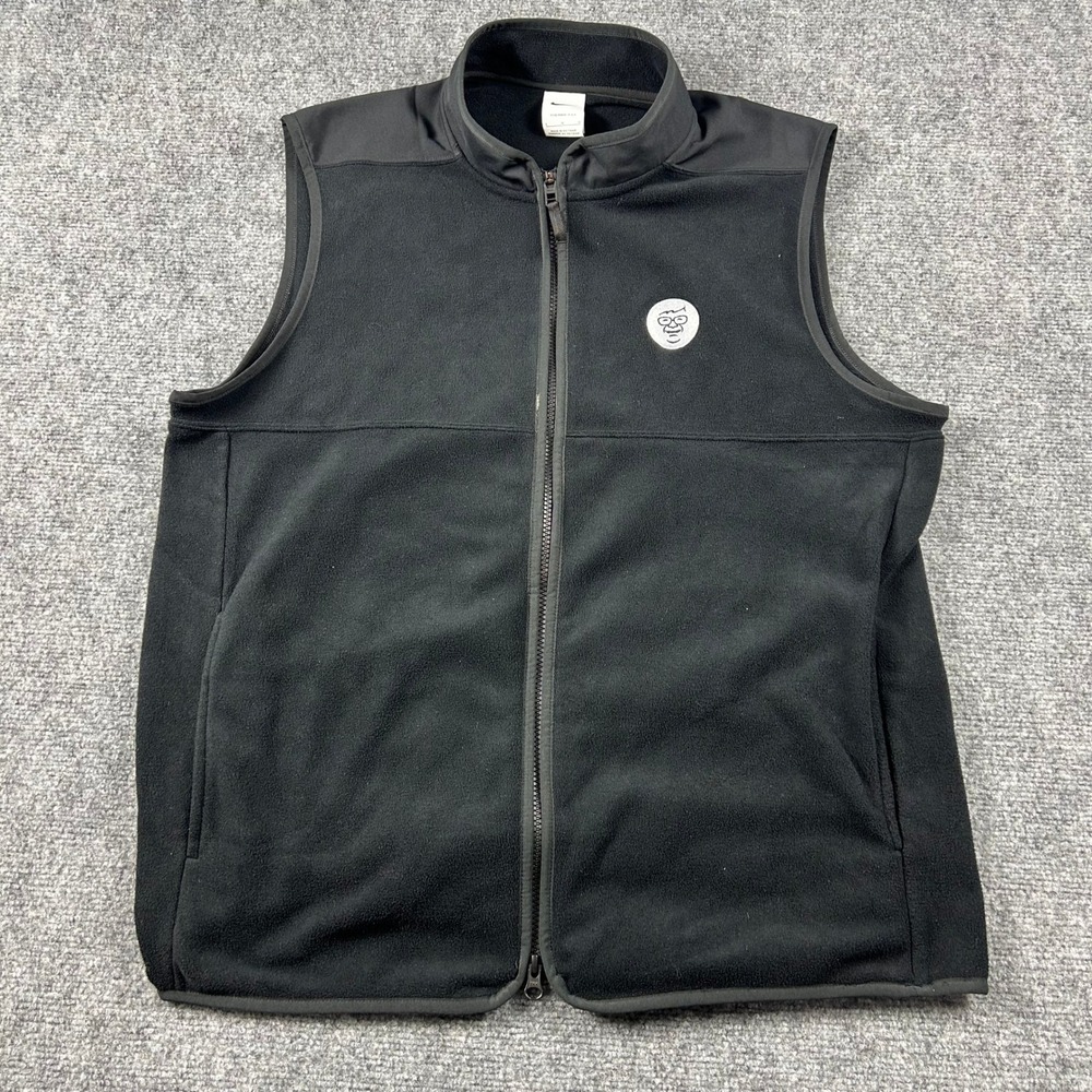 Nike Therma-FIT Vest Mens Large Black Fleece Full Zip Character Patch Gorpcore